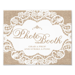 Foto Sinais de Casamento - Burlap & Lace - Photo Booth 