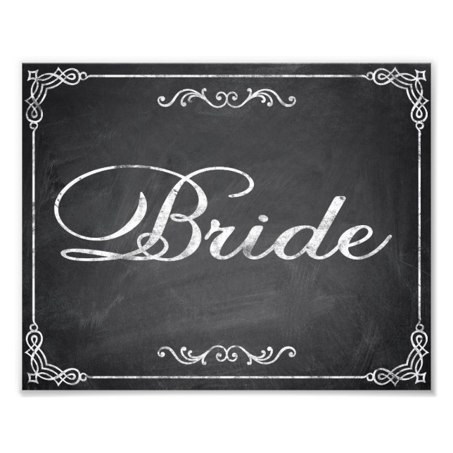 Foto Sinais de casamento Chalkboard Bride (Frente)