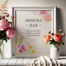 Sinal de Barra de Mimosa para Chá de Noiva de Flor