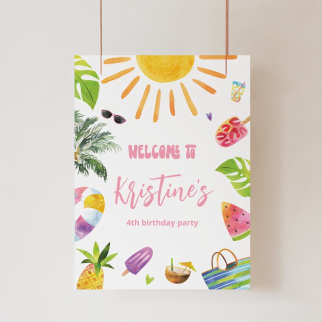 Foto Sinal de Boas-vindas da Festa de Piscina Divertida (Criador carregado)