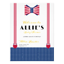 Sinal de boas-vindas do Chá de fraldas Vermelho Az