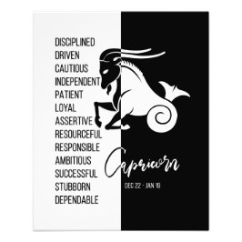 Foto Sinal de Capricórnio, Poster Preto e Branco