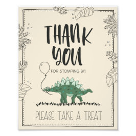 Foto Sinal de Favor de Aniversário de Dinossauro Obriga