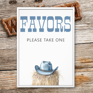 Foto Sinal de Favor do Chá de fraldas Azul do Cowboy Ha