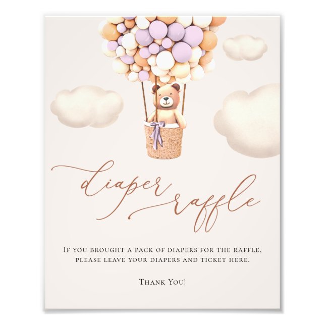 Foto Sinal de Fralda Raffle dos Balões do Urso (Frente)