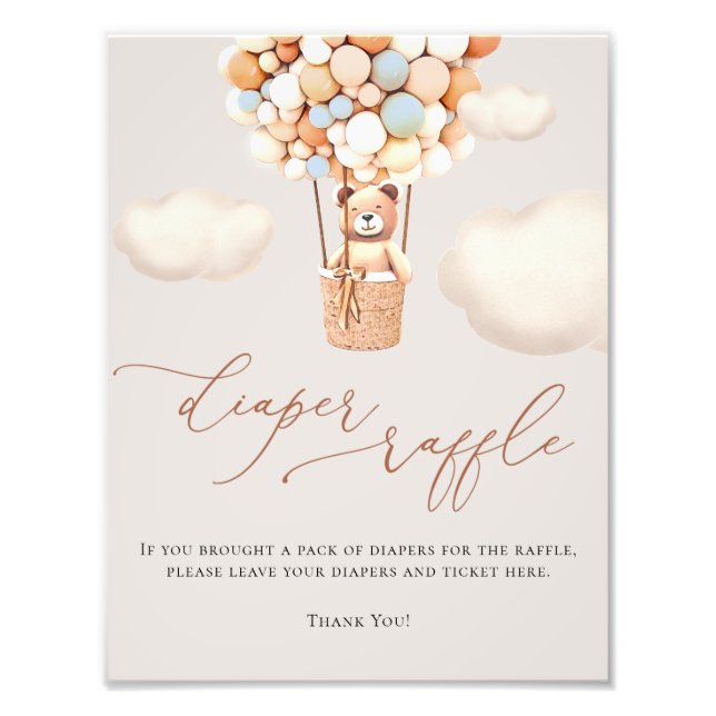 Foto Sinal de Fralda Raffle dos Balões do Urso (Frente)