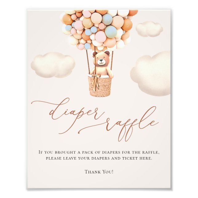 Foto Sinal de Fralda Raffle dos Balões do Urso (Frente)