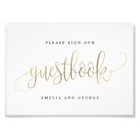 Sinal de Guestbook Escolha seu tamanho Falso Doura