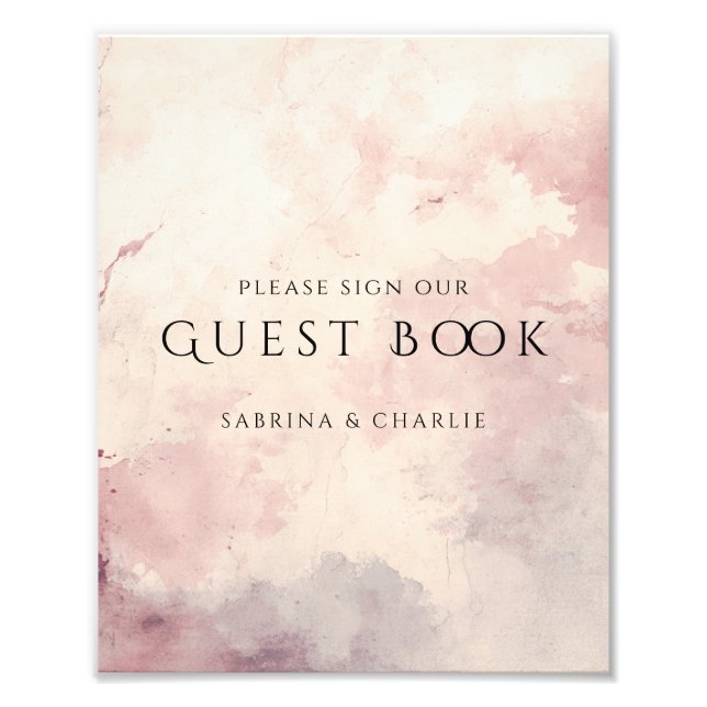 Foto Sinal de Livro de Visitas de Casamento com Lavagem (Frente)
