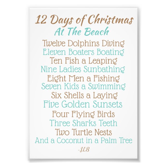 Foto Sinal de Natal 12 Dias de Natal na Praia (Frente)