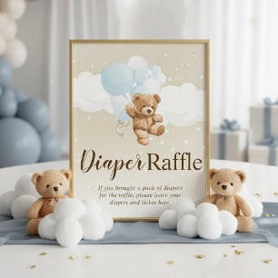 Foto Sinal de Rifas de Fraldas de Urso de Pelúcia com B