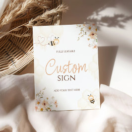 Foto Sinal Personalizado de Chá de fraldas de Abelhas d