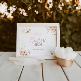 Foto Sinal Personalizado de Chá de fraldas de Abelhas d