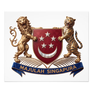 Foto singapore country flag symbol emblem coat arms