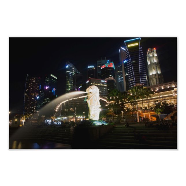 Foto Singapura Merlion em Skyline (Frente)