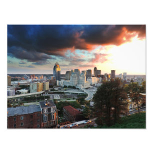 Foto Skyline de Cincinnati no por do sol