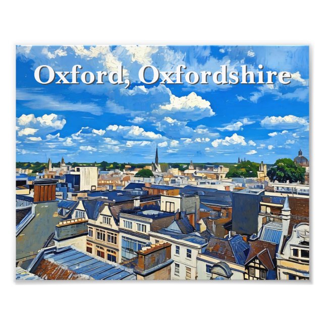 Foto Skyline of Historical Oxford Acrylic Painting (Frente)
