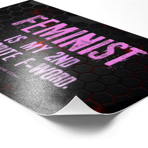 Foto SlipperyJoe's feminista, palavra-f brilhando preto