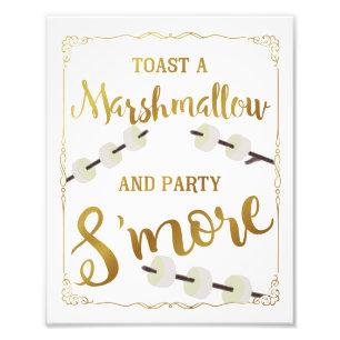 Foto s'more do partido do sinal do s'more do casamento