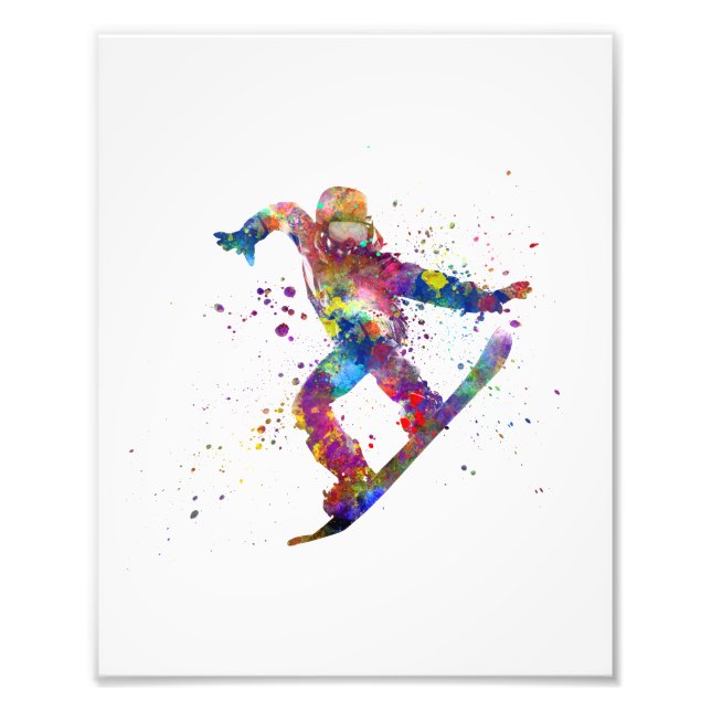 Foto Snowboard in watercolor (Frente)
