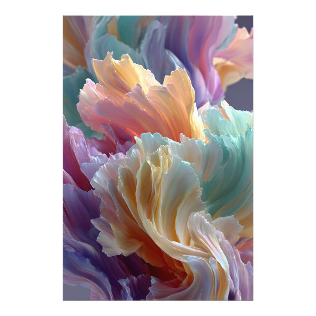 Foto Soft Rainbow Flower Waves – Dreamy Surreal Bloom (Frente)