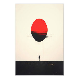 Foto Sol Vermelho abstrato Minimalista e Arte de Solidã