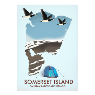 Foto Somerset Island, Canadá, mapa de estilo de vintage
