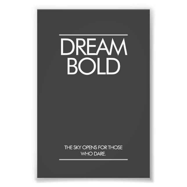 Foto "Sonhe com Audácia" Poster Minimalista para Escrit (Frente)