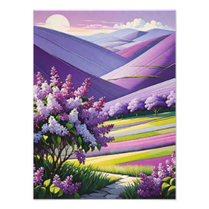 Foto Sonho de ametista: pintura de campo de flores