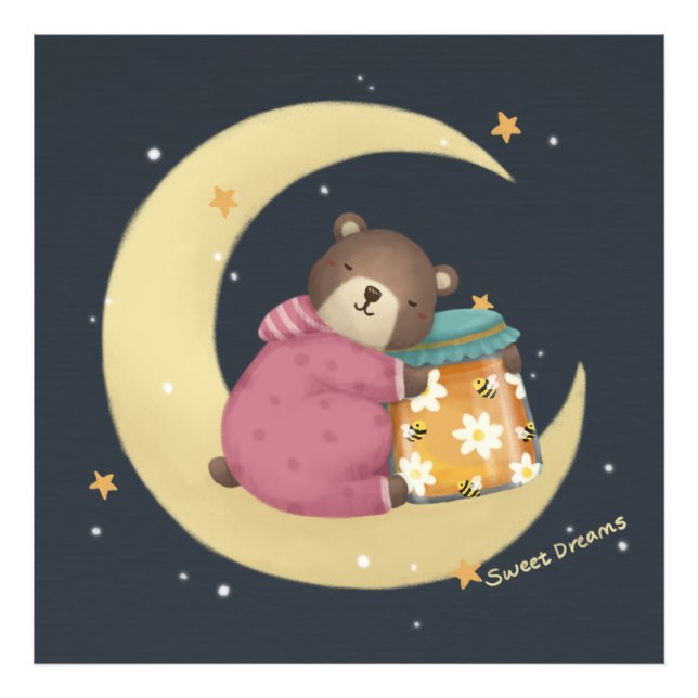 Foto Sonhos Doces: Ilustração de Urso e Mel (Frente)