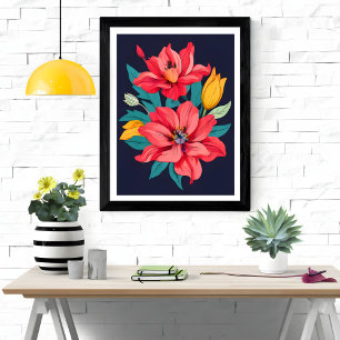 Foto Sonhos Florais Vibrantes - Uma Obra de Arte Impres