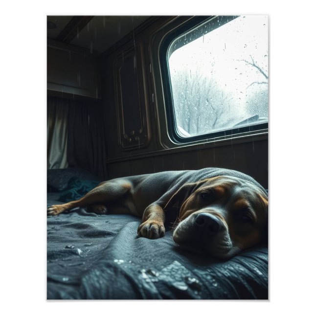 Foto Sonolento Cochilo de Cachorro em RV (Frente)