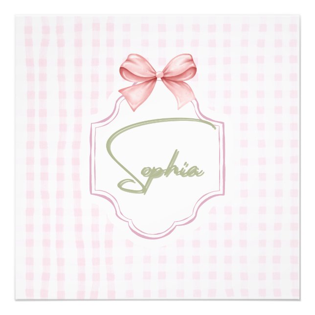 Foto Sophia Personalizada de Arco Rosa & Gingham Impres (Frente)