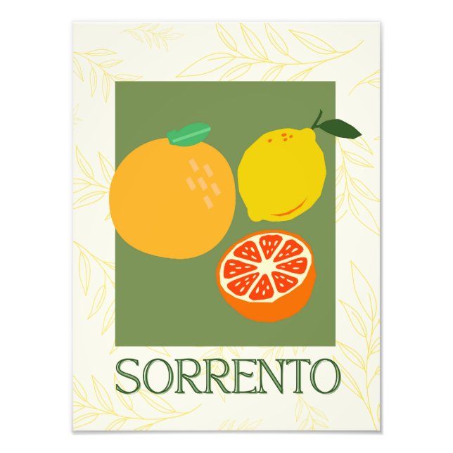 Foto Sorrento Itália Citrus Kitchen Impressão | Retro (Frente)