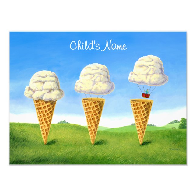 Foto Sorvete Cone - Arte Whimsical com Balão de Ar Quen (Frente)