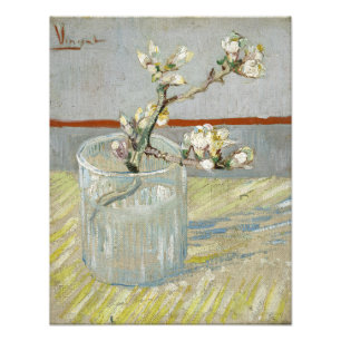 Foto Sprig de Flor de Amêndoa em Vidro por Van Gogh