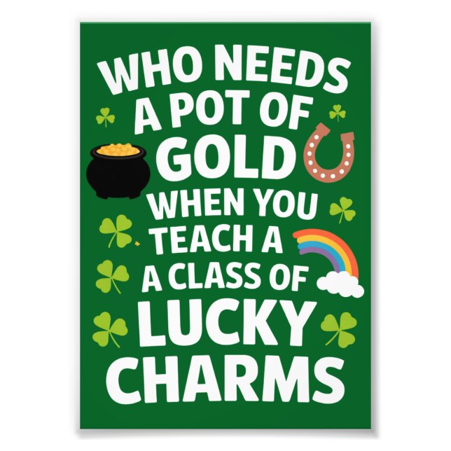 Foto St Patricks Professor Lucky Charm Clover Irlandês (Frente)