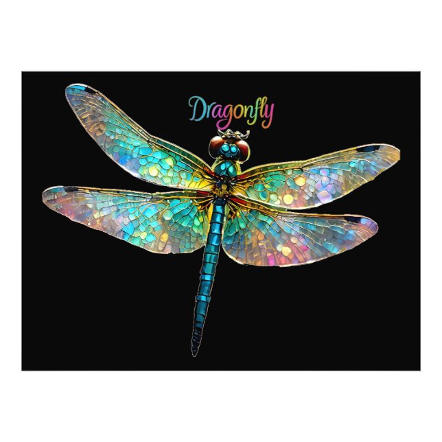 Foto Stained Glass Colorful Dragonfly (Frente)