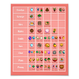 Foto Stardew Character's ama Impressão de Mesa de Poste