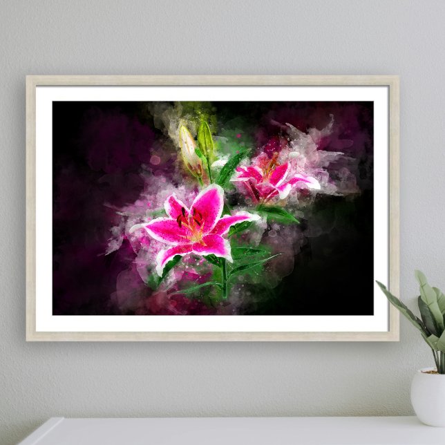Foto Stargazer Lily Flor Watercolor - bb 02 (Criador carregado)