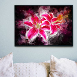 Foto Stargazer Lily Flor Watercolor - bb 03