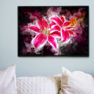 Foto Stargazer Lily Flor Watercolor - bb 03