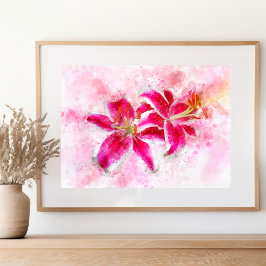 Foto Stargazer Lily Flor Watercolor - wb 03