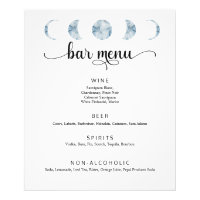 Starry Night Moon Fases Bar de Casamento Poster