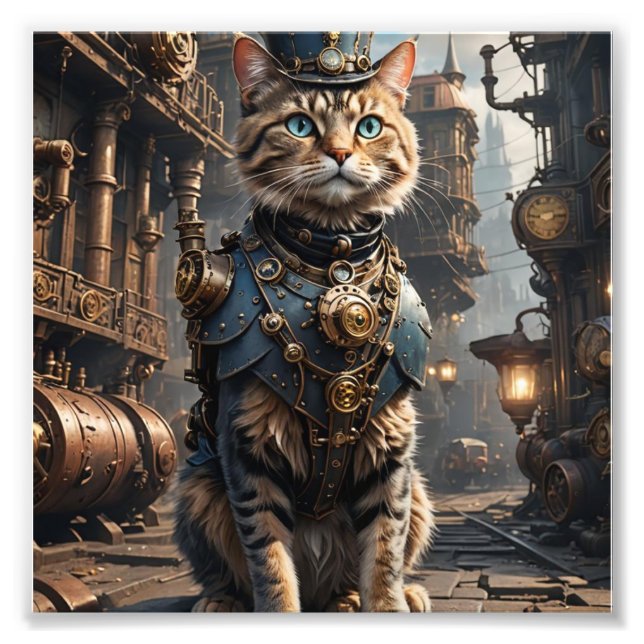 Foto Steampunk Tabby Cat (Frente)