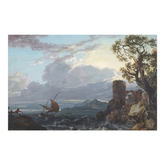 Foto Stormy Sea com Castle Ruin e Figures (c.1725-18) (Frente)