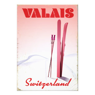 Foto Suiça valais estilo vintage ski poster