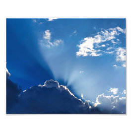 Foto Sun Rays Wall Art Blue Sky Minimalist Clouds