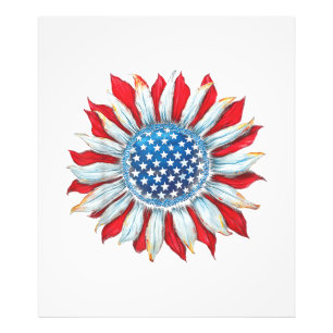Foto Sunflower American Flag 4 de julho Women Men Meri