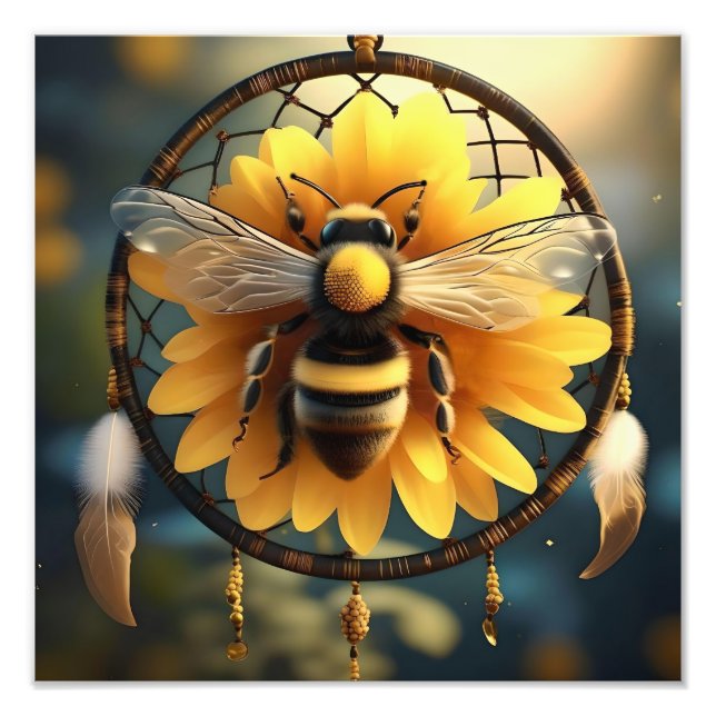 Foto Sunflower Bee Dreamcatcher, (Frente)